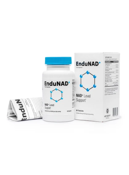 EnduNAD: reverso de la botella con información nutricional completa.