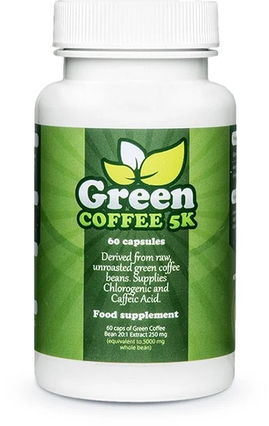 Green Coffee 5K: Suplemento de café verde para adelgazar y quemar grasa.