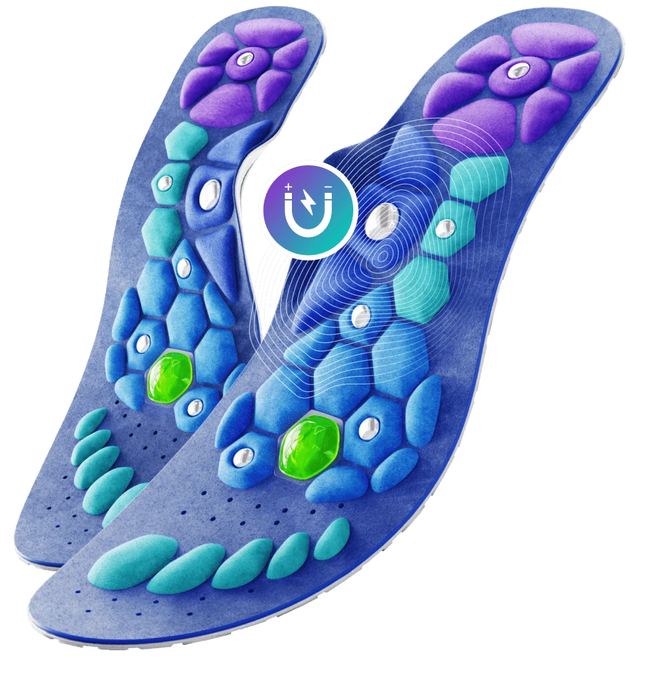 Par de Plantillas Akusoli: Acupresión magnética para aliviar el dolor de pies y brindar confort.